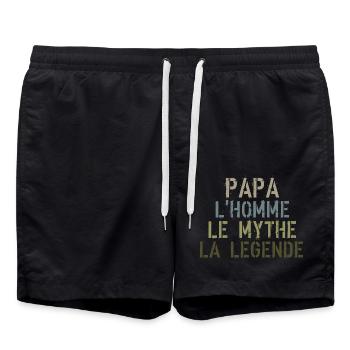 Papa l'Homme le Mythe la Légende - Short de bain - noir - Devant - AI Model Male 185 light (185cm)