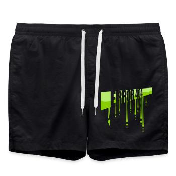 Mucus Drops Error 404 - Swim Trunks - black - Front - AI Model Male 185 light (185cm)