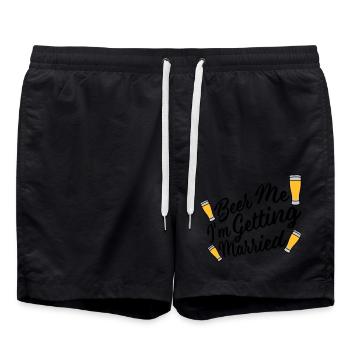 Beer Me Getting Married - Swim Trunks - black - Front - AI Model Male 185 light (185cm)