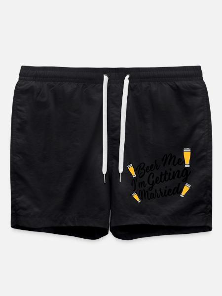 Beer Me Getting Married - Swim Trunks - black