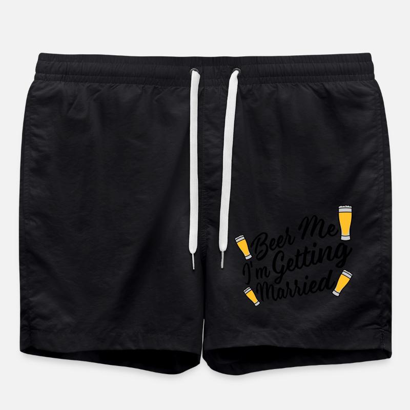 Beer Me Getting Married - Swim Trunks - black