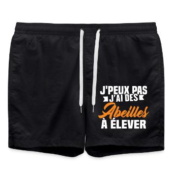 Je Peux Pas J'ai Des Abeilles À Élever - Short de bain - noir - Devant - AI Model Male 185 light (185cm)