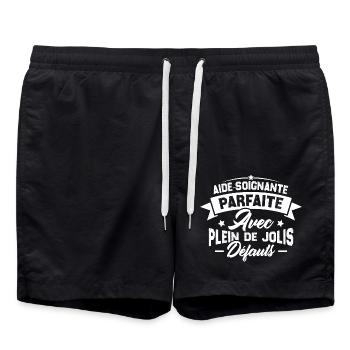 Aide soignante parfaite, Cadeau Aide soignante - Short de bain - noir - Devant - AI Model Male 185 light (185cm)