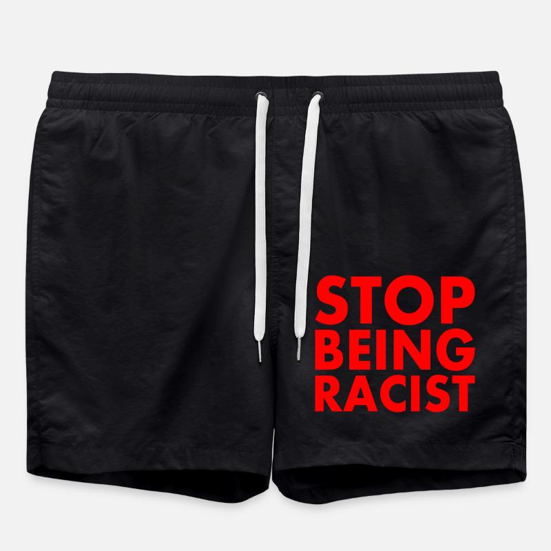 Stop being racist - Swim Trunks - black