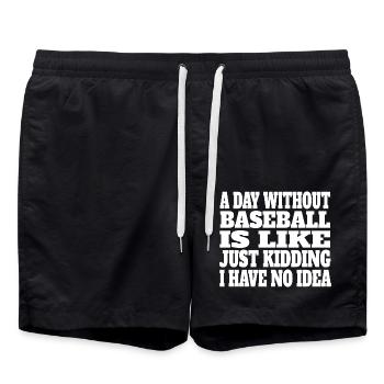 Baseball Baseballliebhaber Geschenk Baseballspiel - Badeshorts - Schwarz - Vorne - AI Model Male 185 light (185cm)