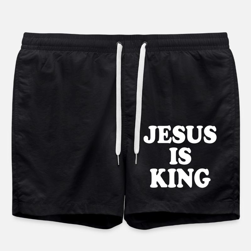 Jesus is king - Swim Trunks - black