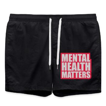 la santé mentale compte citation - Short de bain - noir - Devant - AI Model Male 185 light (185cm)