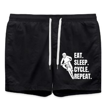 Radfahren Fahrrad Radeln Fahrradtour Mountainbike - Badeshorts - Schwarz - Vorne - AI Model Male 185 light (185cm)