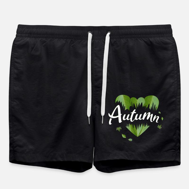 Herbst goldener Herbst Blätter - Badeshorts - Schwarz