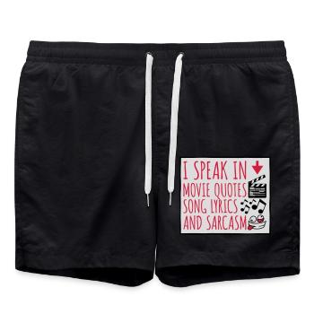speak lyrics and sarcasm - Swim Trunks - black - Front - AI Model Male 185 light (185cm)