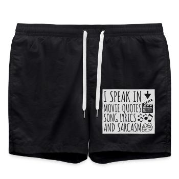 parler des paroles et du sarcasme - Short de bain - noir - Devant - AI Model Male 185 light (185cm)