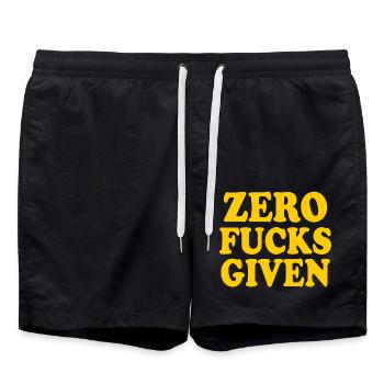 Zero fucks given - Badeshorts - Schwarz - Vorne - AI Model Male 185 light (185cm)
