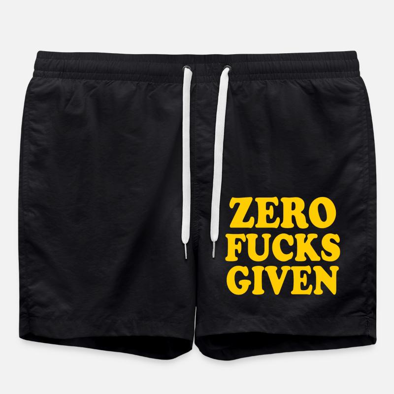 Zero fucks given - Short de bain - noir