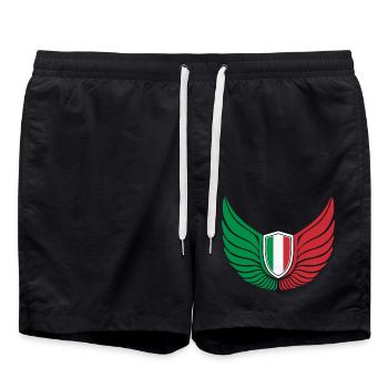 Logo de l’Italie - Short de bain - noir - Devant - AI Model Male 185 light (185cm)