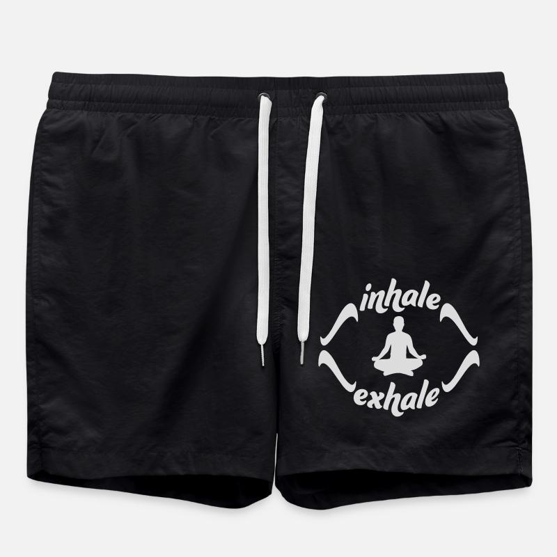Inspirez expirez Yoga citation - Short de bain - noir