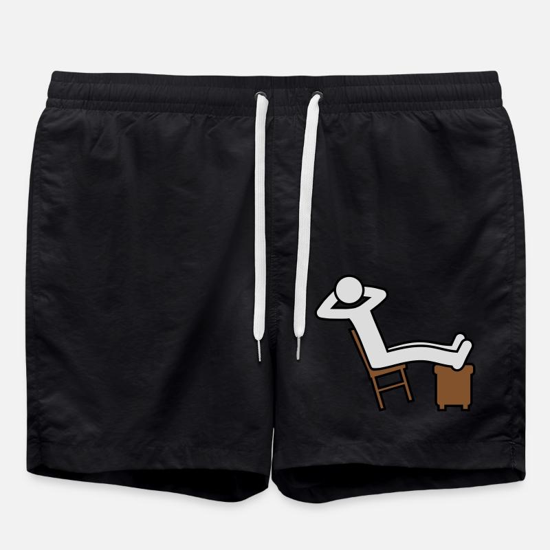 Man rests - Swim Trunks - black