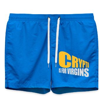 crypto is for virgins - Swim Trunks - cobalt blue - Front