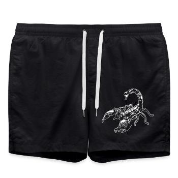 Coole Skorpion-Insektenskizze Grafik Skorpion-Liebhaber - Badeshorts - Schwarz - Vorne - AI Model Male 185 light (185cm)