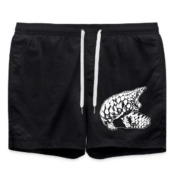 Coole Schuppentierskizze Grafik Wildlife Kreatur - Badeshorts - Schwarz - Vorne - AI Model Male 185 light (185cm)