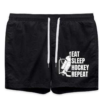 Hockey funny - Short de bain - noir - Devant - AI Model Male 185 light (185cm)