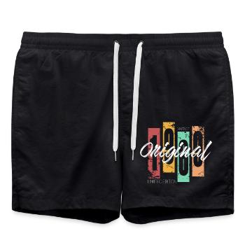 1969 Vintage Retro Anniversaire - Short de bain - noir - Devant - AI Model Male 185 light (185cm)