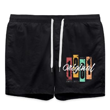 1961 Vintage Retro Anniversaire - Short de bain - noir - Devant - AI Model Male 185 light (185cm)