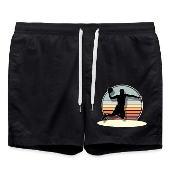 Basketball Basketballer - Badeshorts - Schwarz - Vorne - AI Model Male 185 light (185cm)
