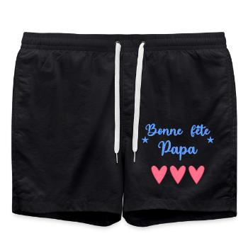 FÊTE DES PÈRES. BONNE FÊTE PAPA. PAPA. BONNE FÊTE - Short de bain - noir - Devant - AI Model Male 185 light (185cm)
