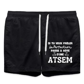 si tu veux frôler la perfection ATSEM 2 - Short de bain - noir - Devant - AI Model Male 185 light (185cm)