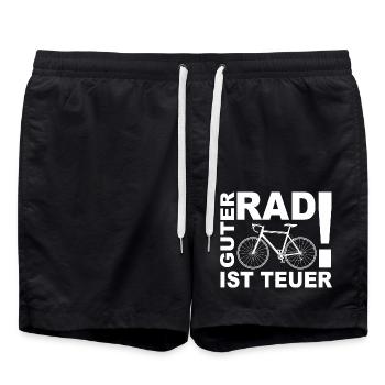 A good bike is expensive - Swim Trunks - black - Front - AI Model Male 185 light (185cm)