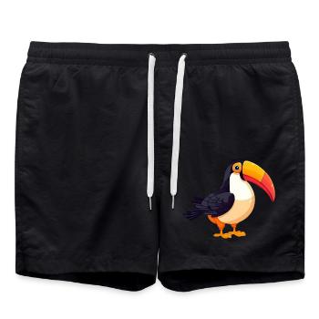 Toucan au paradis: habitant coloré de la jungle - Short de bain - noir - Devant - AI Model Male 185 light (185cm)