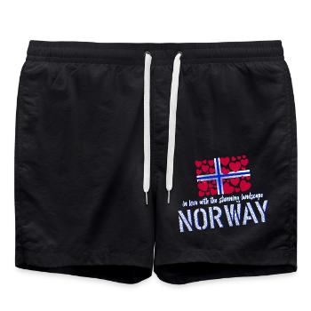 Norwegen Norge Norvège - Short de bain - noir - Devant - AI Model Male 185 light (185cm)
