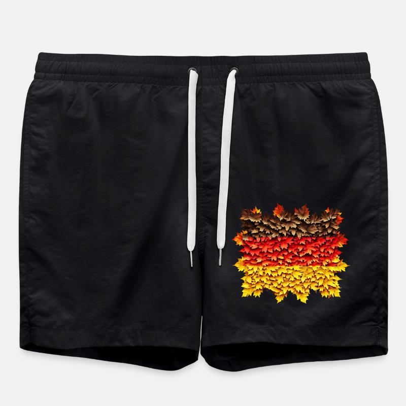 German flag autumn in Germany - Swim Trunks - black