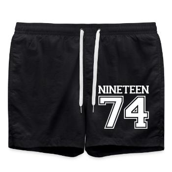 1974 - Badeshorts - Schwarz - Vorne - AI Model Male 185 light (185cm)