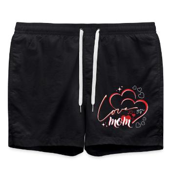 Mother's Day - Je t'aime maman - Love you mom - Swim Trunks - black - Front - AI Model Male 185 light (185cm)