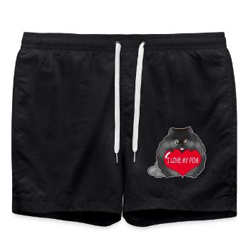 I love my Pom black - Swim Trunks - black - Front - AI Model Male 185 light (185cm)