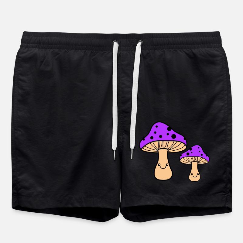 Champignons Bande Dessinée - Short de bain - noir