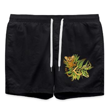 koboldmaki im Urwald - Badeshorts - Schwarz - Vorne - AI Model Male 185 light (185cm)