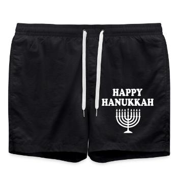 HAPPY HANUKKAH - Short de bain - noir - Devant - AI Model Male 185 light (185cm)