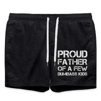 PROUD FATHER OF A FEW DUMBASS KIDS - Badeshorts - Schwarz - Vorne - AI Model Male 185 light (185cm)