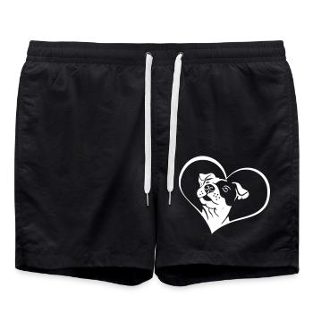 American Staffordshire Terrier in the Heart - Swim Trunks - black - Front - AI Model Male 185 light (185cm)