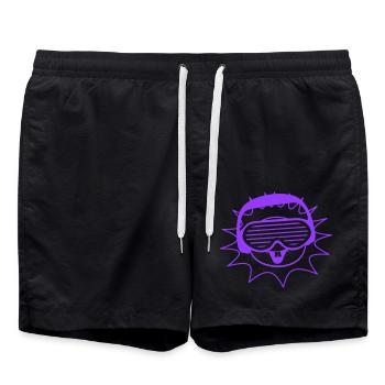 Party Sonne Sommer Spaß Gesicht Cool Musik Club - Badeshorts - Schwarz - Vorne - AI Model Male 185 light (185cm)