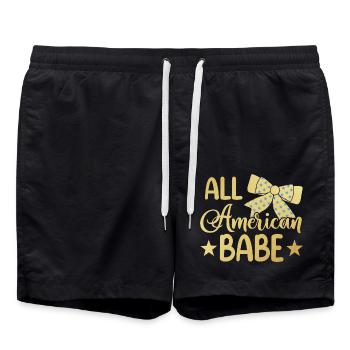 All American Baby 4. Juli - Badeshorts - Schwarz - Vorne - AI Model Male 185 light (185cm)