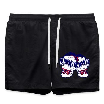 2 DJ Zombies Mort-vivant Horreur Halloween Têtes de fête - Short de bain - noir - Devant - AI Model Male 185 light (185cm)