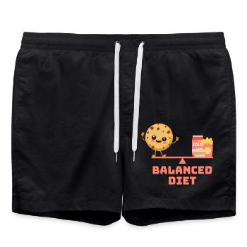 balanced cookie fastfood Diet - Badeshorts - Schwarz - Vorne - AI Model Male 185 light (185cm)