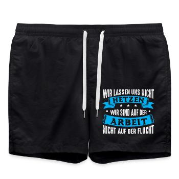 Wir lassen uns nicht hetzen Cess Spruch - Badeshorts - Schwarz - Vorne - AI Model Male 185 light (185cm)