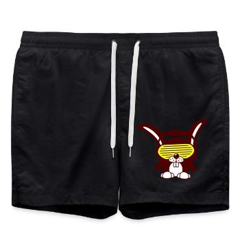 Bunny DJ Cool Rabbit Party Club Music Listening Fun - Swim Trunks - black - Front - AI Model Male 185 light (185cm)