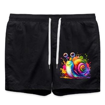 Süße Schnecke Kinder - Badeshorts - Schwarz - Vorne - AI Model Male 185 light (185cm)
