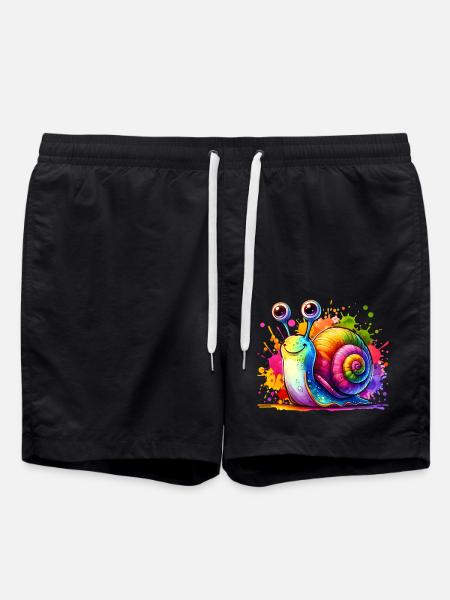Cute Snail Kids - Swim Trunks - black