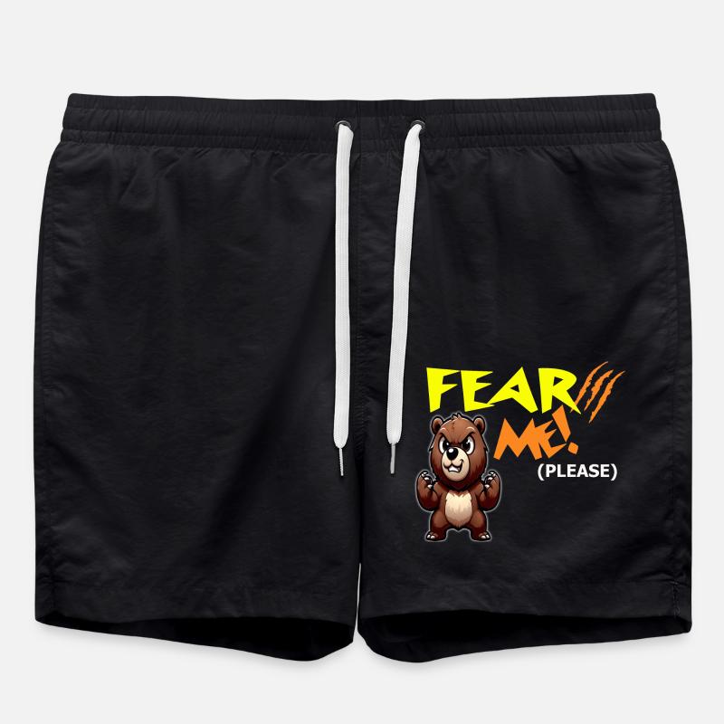 Fear me, please - Swim Trunks - black